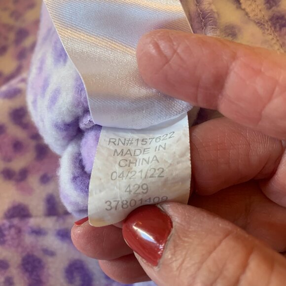 Eddie Bauer Girls Fleece Lavender Zip Up Leopard Jacket M 10-12 - Picture 4 of 8